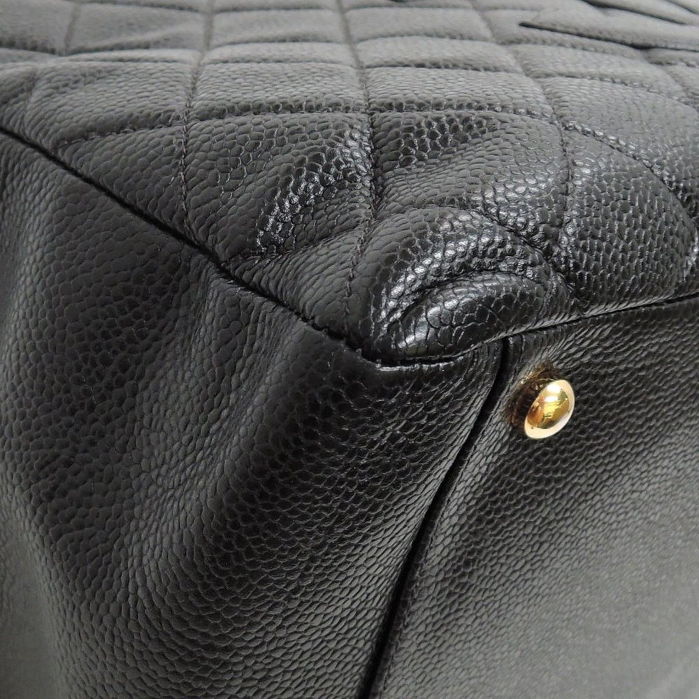 MINT! CHANEL BLACK CAVIAR SKIN TOTE BAG w/ CARD! - Picture 8 of 13